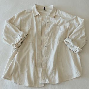 Aesthetic Corduroy Oversized Nude Shirt Jacket